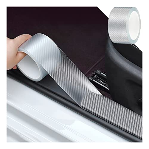 Car Door Edge Guards, Clear Invisible Carbon Fiber Auto Door Sill Protector, Anti-Collision Transparent Adhesive Strip Film, DIY Vehicle Door Trim Tape Accessories for Most Cars (2"x394", White) - color: White, size: 2" x 394"