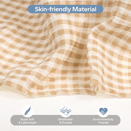 SERAPHY 100% Muslin Cotton Car Seat Covers for Babies, Universal Baby Car Seat Cover, Breathable Muslin Carseat Cover Canopies for Boys and Girls, Soft Infant Car Seat Cover for Summer — Beige - color: Beige