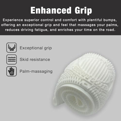 SEGADEN Massage Grip Soft Silicone Car Steering Wheel Cover Universal Anti-Slip Design 13-16 inch Protective Case White - color: White