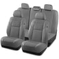 Road Comforts Full Set Leather Mesh Car Seat Cover - Front and Rear, Breathable & Stylish, Airbag Compatible, Universal Fit for Cars, SUVs, Trucks, and Vans - Gray
