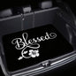 Universal Car Trunk Mat 29" x 39", Alphabet Flowers All Weather Trunk Protection Cargo Liner, Durable Cargo Mat Rear Trunk Liner,Stylish Vehicle Interior Accessories Suitable for Most Car Models - color: Alphabet Flowers