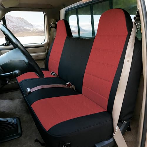 Bench Seat Covers for Ford F-150 F-250 F-350 1992 1993 1994 1995 1996 1997 1998 Custom Fit Front Solid Bench Seat with Molded Headrests Knitted Fabric Soft Foam Lining Red - color: red, size: 1992-1998