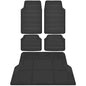 CAR PASS Black Rubber Car Floor Mats & Cargo Liners, All Weather Car Mats & Trunk Mats,Waterproof Automotive Floor Mats Trim to Fit for Most Cars Sedans SUVs Vans, Durable Heavy Duty Anti-Slip,Black - color: Black with cargo liner