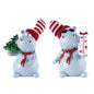 2-Piece Funny Christmas Hippo Ornaments Hippopotamus Gifts Resin Hippo Figurines for Indoor Tabletop Christmas Decorations Holiday Home Decor, Ideal Xmas Gift for Family & Friends