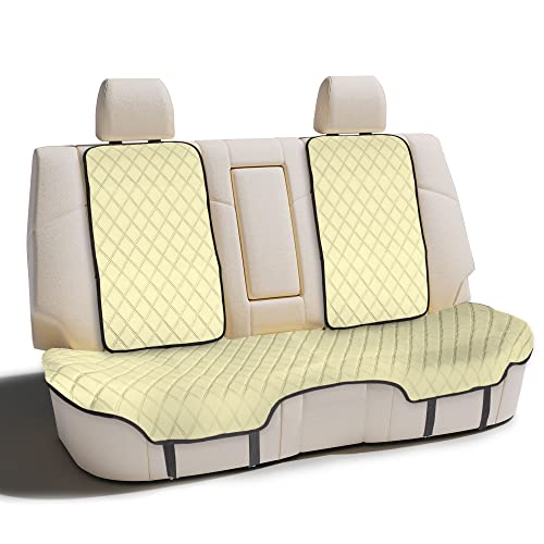 FH Group Car Seat Cushion Neosupreme Automotive Seat Cushions - Universal Fit, Rear Car Seat Cushion, Car Seat Cushions With Non-Slip Silicone Backing for SUV, Sedan, Van Rear Set Beige - color: Beige, style: Rear Bench