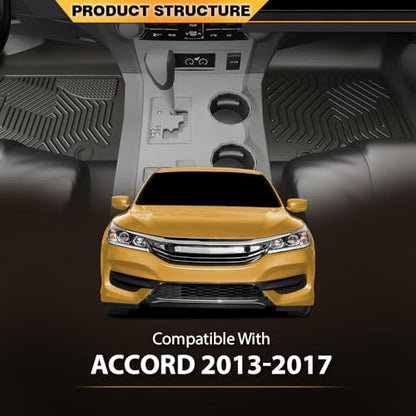 G-PLUS,Cargo Liners Compatible with Honda Accord Sedans 2013-2017, Floor Liners 1st & 2nd Row, Truck Mats All Weather Full Cover Protection - size: Fit Honda Accord 2013-2017 | 3PCS