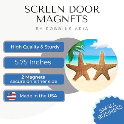 Screen Door Magnets Double Sided – Keep People, Kids, and Dogs from Running into The Screen Door - Robbins Aria Star Fish - color: Star Fish by the Sea