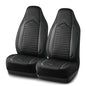Skechers Memory Foam Car Seat Covers, Leather High Back Seat Covers Quilting Design,Waterproof Sports Car Seat Covers Front Seats,Airbag Compatible Universal Fit for Most Cars, SUVs,Trucks,Black