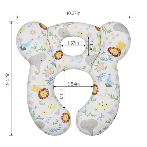 Baby Travel Pillow, Upgrade U-Shape Infant Pillow for Car Seat Pushchair and Stroller, Soft Comfortable Rest Cushion for Kids Newborn and Toddler -Lion White