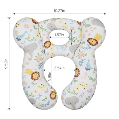 Baby Travel Pillow, Upgrade U-Shape Infant Pillow for Car Seat Pushchair and Stroller, Soft Comfortable Rest Cushion for Kids Newborn and Toddler -Lion White