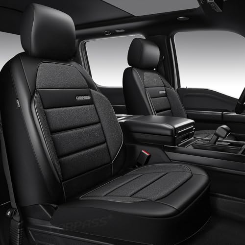 CAR PASS Memory Foam Seat Covers Front, Airy Cool Mesh Thick Car Seat Covers, Leather Car Seat Covers Front Seats Airbag Compatible, Universal Automotive Comfort for Cars, Trucks, SUV, Charcoal Gray - color: Charcoal Gray