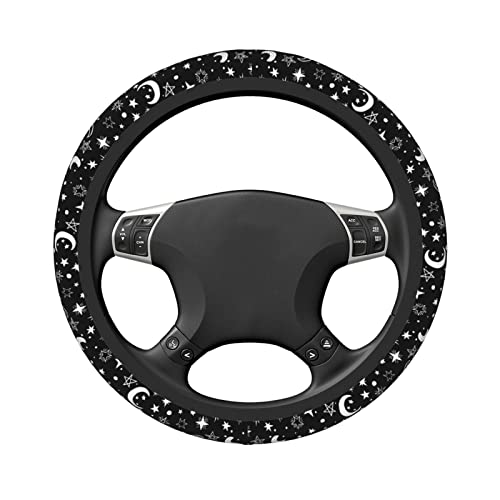 Moon Space Steering Wheel Cover Neoprene Universal 15 Inches Car Steering Wheel Protector for Women Men