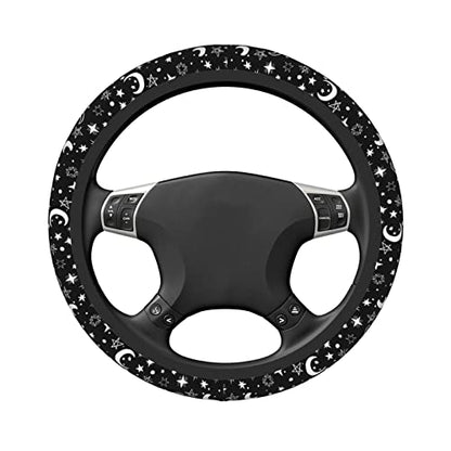 Moon Space Steering Wheel Cover Neoprene Universal 15 Inches Car Steering Wheel Protector for Women Men
