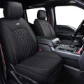 Full Set Car Seat Covers Custom Fit 2009-2026 Ford F150 Crew Cab and 2017-2026 F250 F350 F450 Super Duty Pick-up Truck, Automotive Vehicle Cushion Cover with Waterproof Leather (Black)