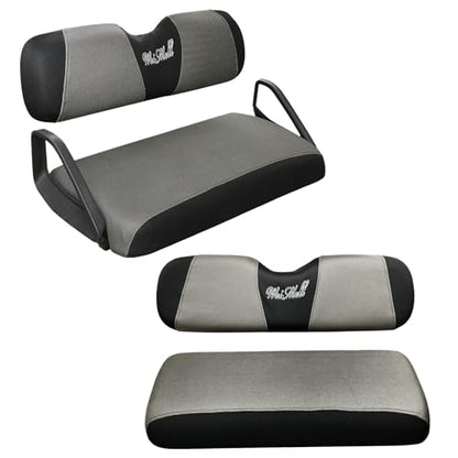 Golf Cart Seat Covers Front & Rear Set for EZGO TXT RXV | Also Fits Club Car DS - 2000-Up | Breathable Mesh | Cool & Sweat-Proof | Machine Washable | Easy to Install, Black&Grey - color: Grey & Black, size: Rear + Front Seat EZGO TXT RXV Club Car DS 2000-
