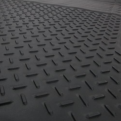 Waterproof Trunk Mat All Weather Cargo Liner 52" x 43" Universal Trimmable Tray Non Slip Interior Snow Rain Dust Rust Protection Heavy-Duty Black Rubber Rear Floor Carpet Cover Kids Dogs Pat Friendly