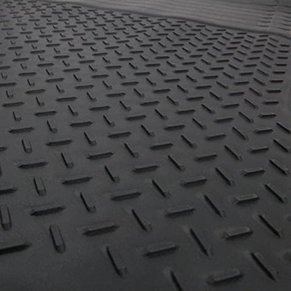 Waterproof Trunk Mat All Weather Cargo Liner 52" x 43" Universal Trimmable Tray Non Slip Interior Snow Rain Dust Rust Protection Heavy-Duty Black Rubber Rear Floor Carpet Cover Kids Dogs Pat Friendly