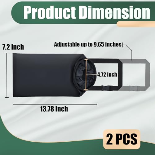 2 PCS Car Trash Bags, Car Accessories Washable Garbage Bag Hanging, Detachable Trash Can with Top Elastic Vent & Sticky Strap Bottom Opening, Seat Back Tash Bag for Cars,Travelling,Outdoor