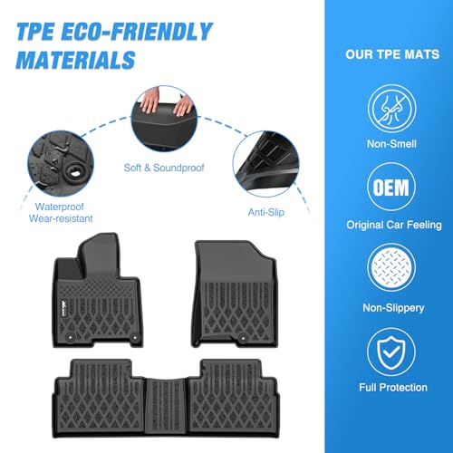 Nilight TPE Floor Mats for Hyundai Tucson PHEV (Plug-in Hybrid) 2022 2023 2024 2025 2026 All Weather Custom Fit Heavy Duty Floor Liners - color: 2022-2026 Hyundai Tucson PHEV
