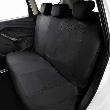 Flying Banner Car Seat Covers Front Seats Rear Bench Polyester car seat Protectors Easy installations Rear Bench Split Classic Man Lady Truck - color: Full set neoprene Solid Black