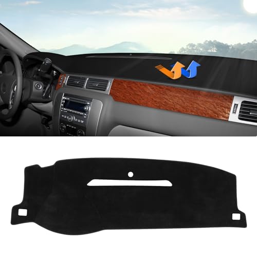 Autorder Dashboard Cover Mat for 2007-2013 Chevy Silverado Sierra,2007-2014 Chevy Tahoe Suburban Denali Avalanche&GMC Yukon/XL Without Dash Speaker&Only One Glove Box Accessories Velvet Dash Cover - size: 07-13 Silverado 1 Glove Box(A)