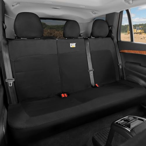 CAT MeshFlex Black Rear Seat Cover for Cars, SUVs & Mid-Size Pickup Trucks - Durable 60/40 Split Rear Bench Seat Protector, Back Seat Cover, Interior Auto Accessory, Not for Full-Size Pickup Trucks - color: Rear Seat Black, style: Rear Seats