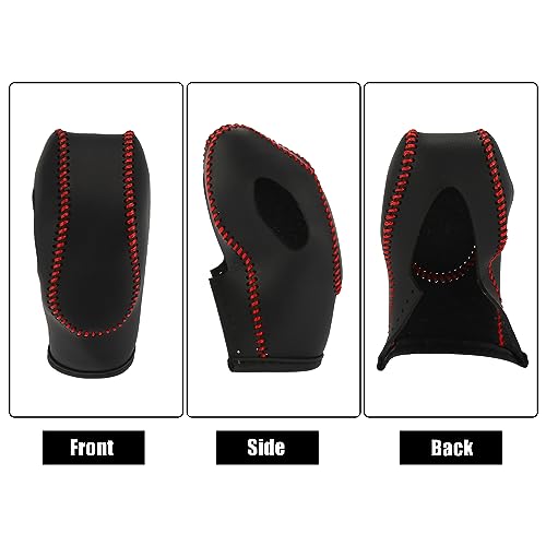 X AUTOHAUX Car Faux Leather Gear Shift Knob Cover for Ford Focus Escape Fusion Fiesta Transit Van Red Line - color: Red
