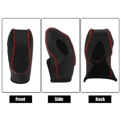 X AUTOHAUX Car Faux Leather Gear Shift Knob Cover for Ford Focus Escape Fusion Fiesta Transit Van Red Line - color: Red