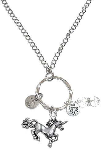 Rear View Mirror Car Charm Ornament, Sun Catcher, Hanging Pendant, Stainless Steel Chain and Crystal Accents, Packaged in a Gift Bag (Unicorn) - size: Unicorn