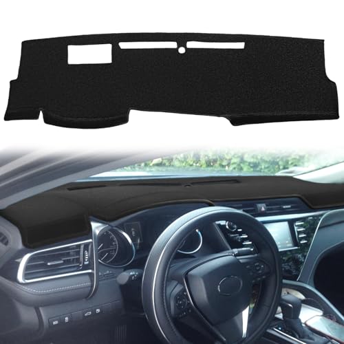 Dashboard Cover Dash Cover Mat Pad Custom Fit for Toyota Camry 2018 2019 2020 2021 2022 2023 2024 with Head Up Display (Black) Z12B - color: Black w/ HUD