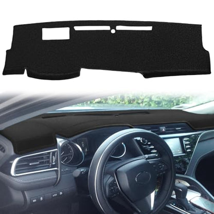 Dashboard Cover Dash Cover Mat Pad Custom Fit for Toyota Camry 2018 2019 2020 2021 2022 2023 2024 with Head Up Display (Black) Z12B - color: Black w/ HUD