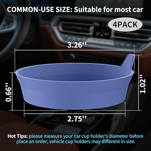 ME.FAN Car Cup Holder Coasters [4 Pack] Silicone Cups Mats, Automotive Universal Non-Slip Recessed Interior Accessories Navy Blue - color: 4pack-nave Blue