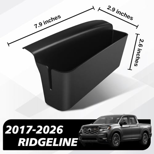 Muslogy for 2017-2024 2025 2026 Ridgeline Center Console Shifter Storage Box ABS Material Console Side Organizer Left & Right 2PCS Set with Stronger Tape Compatible with Honda Ridgeline 2017-2026 - size: Ridgeline 2PCS Console Side Storage