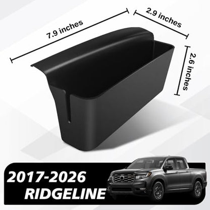 Muslogy for 2017-2024 2025 2026 Ridgeline Center Console Shifter Storage Box ABS Material Console Side Organizer with Stronger Tape Compatible with Honda Ridgeline 2017-2026 (Only Passenger Side) - size: Ridgeline Passenger Side Console Storage