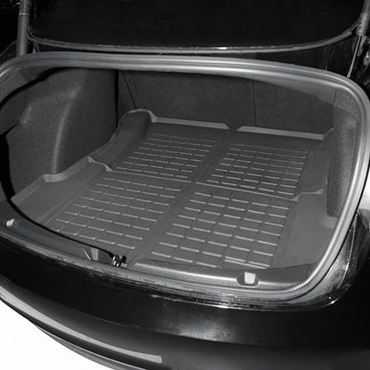 SUPER LINER Tesla Model 3 Floor Mats 2021 2022 2023 All-Weather Floor Mats Set (6 Pieces) | Custom Fit, Pet & Child-Friendly | Tesla Model 3 Cargo Liner Rear Cargo Tray Trunk Interior Accessories