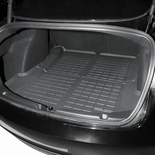 SUPER LINER Tesla Model 3 Floor Mats 2021 2022 2023 All-Weather Floor Mats Set (6 Pieces) | Custom Fit, Pet & Child-Friendly | Tesla Model 3 Cargo Liner Rear Cargo Tray Trunk Interior Accessories - size: For Model 3 2021-2023*6pcs