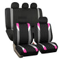 FH Group Premium Modernistic Flat Cloth Car Seat Covers – Universal Fit, Washable Seat Covers for SUV Sedan Van, Pink, Full Set - color: Pink, size: Full Set