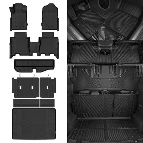 Custom Fit Floor Mats for Ford Bronco 4 Door 2021-2025 (Not for Sport), All Weather TPE Floor Liners & Trunk Mat & Trunk Lower Storage Mat & Backrest Protectors, Full Set Interior Accessories - size: 3)Bronco 4 Door|2021-2025