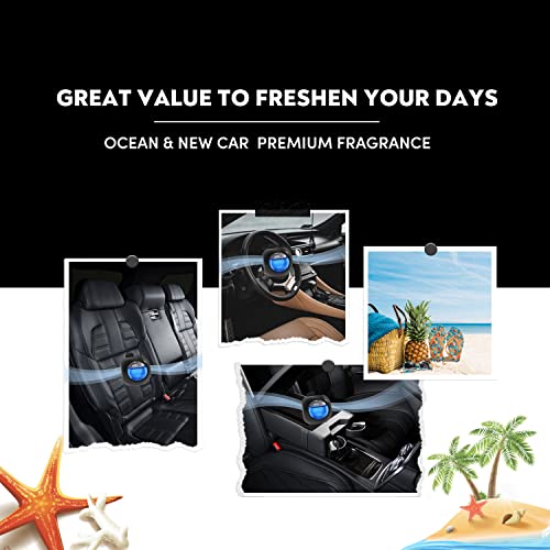DRIVEJOY Car Air Freshener Vent Clips, 8 PK, 6 Ocean, 2 New Car Scent, Long Lasting Air Fresheners for Men & Women, Up to 240 Days, Odor Eliminator - color: Ocean