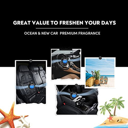 DRIVEJOY Car Air Freshener Vent Clips, 8 PK, 6 Ocean, 2 New Car Scent, Long Lasting Air Fresheners for Men & Women, Up to 240 Days, Odor Eliminator - color: Ocean