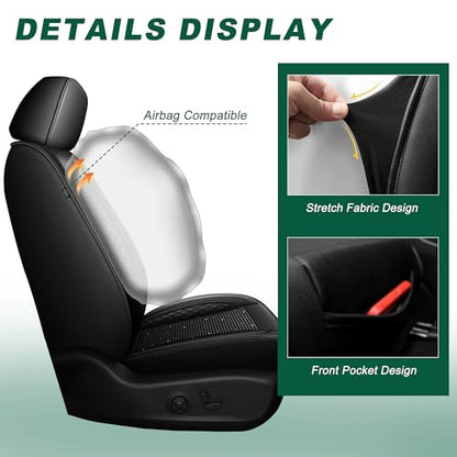 for Toyota Tacoma Seat Covers 2024 2025 2026 Double Crew Cab Car Seat Covers, Leather Ice Silk Waterproof Trucks Pickup Seat Covers Custom Fit for Toyota Tacoma