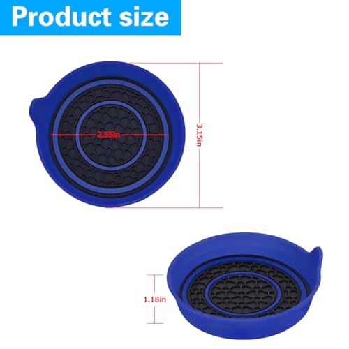 Mandark Car Cup Holder Coaster, 2.75 Inch Non-Slip Vehicle Cup Holder Insert Mats, Dustproof Automotive Interior Console Cup Insulated Pads Accessories, Universal for SUV, Sedan, Truck (Blue) - color: Blue