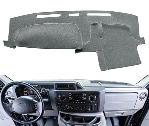 Dash Cover Mat Custom Fit for Ford Econoline E150 E250 E350 E450 Super Duty Wagon Cargo Van,Dashboard Cover Pad Carpet J149 (Dark Gray) - color: J149 Gray