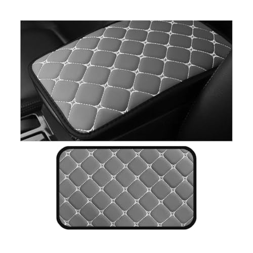 HZEL Car Center Console Cushion Pad, PU Leather Vehicle Armrest Protection Cover, Waterproof Automotive Interior Arm Rest Seat Box Mat Accessories, Universal for SUV, Sedan, Truck (Gray) - color: Gray