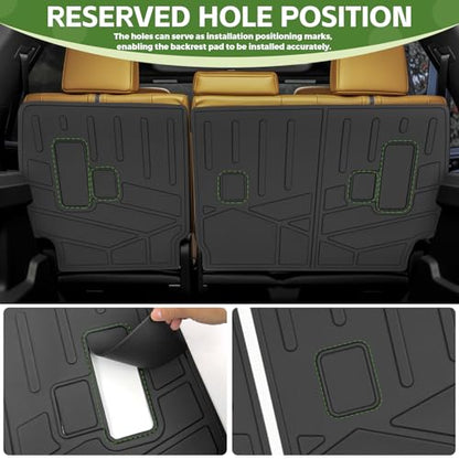 2nd&3rd Row Seat Back Mat for 2025 2026 Toyota 4Runner 7 Seats Gas, Kick Mats Rear Backrest Cover All Weather TPE Protector Cargo Liner Accessories(Not for Hybrid EV/i-Force MAX) - size: 7Seats-Seatback Mats(2nd&3rd Row)