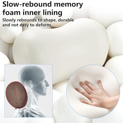 Car Neck Pillow Ergonomic Design Memory Foam Softness Car Headrest Pillow for Neck Support Cushion for Driving, Universal Fit Head Rest Travel Pillow, Fits All Vehicles, Brown, 1 Pack
