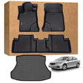 Floor Mats for 2012-2015 Honda Civic & Civic Si Only Sedan (Not for Coupe), TPE Waterproof Non-Slip All-Weather Protection Custom Fit (Floor Mats & Cargo Liner)