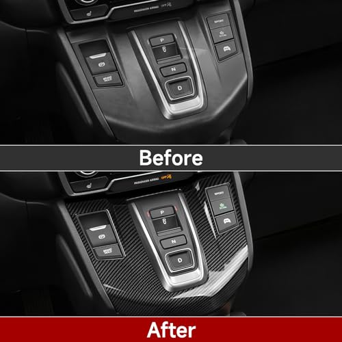 Hybrid Gear Shift Panel Decals for Honda CRV 2017 2018 2019 2020 2021 2022 Accessories CR-V ABS Carbon Fiber Interior Stickers - color: Hybrid Gear Shift Panel