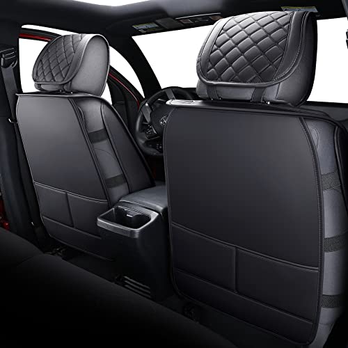 Tomatoman Tacoma Seat Covers Customized for 2005-2025 2026 Truck Sport Gen SR Extended Pro Off-Road Pickup V6, Waterproof Faux Leather Car Cushions(2 PCS Front, Black) - color: 2 PCS Front/Black
