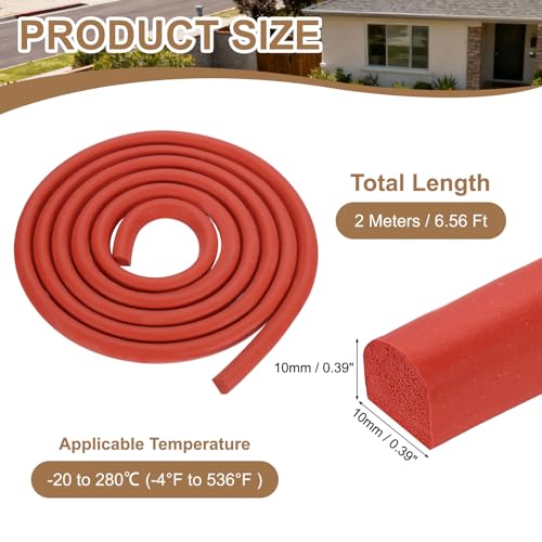 uxcell 6.56 ft Foam Backer Rod, 0.39" x 0.39" D-Shaped Solid Joint Filler, Foam Seal Strip for Caulk Saver, Rope Caulk Cement Crack Filler, Red - size: 6.56 ft x 0.39" x 0.39"